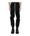 Rick Owens Black Drop-crotched Track Pants With Drawstring In Stretch Cotton Man In Black