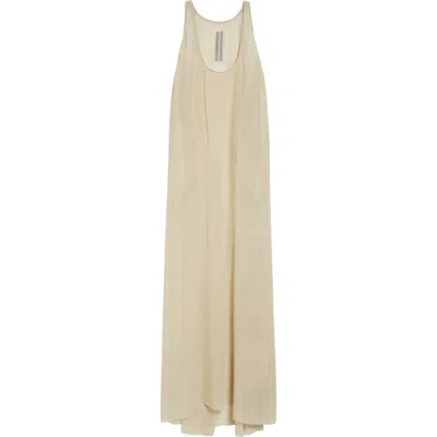 Rick Owens Temple Abito Silk Georgette Tank Gown In Neutral