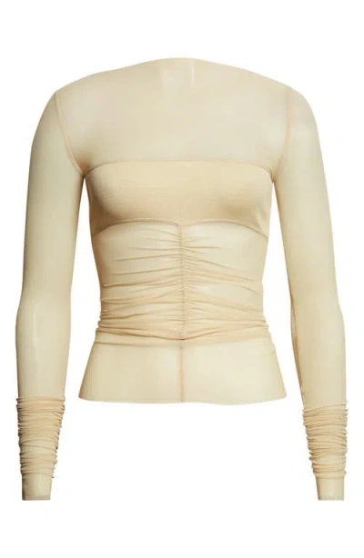 Rick Owens Temple Bandeau Tulle Top In Nude