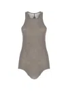 Rick Owens Temple Basic Rib Tank Raw-hem Top In Multi