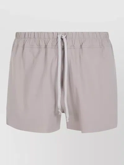 Rick Owens Temple Boxer Swim Shorts Side Pockets In Gray