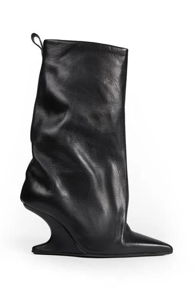 Rick Owens Temple Cantilever 8 Sharp Flared Boots In Black