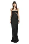 Rick Owens Panelled Satin Midi Slip Dress In Black