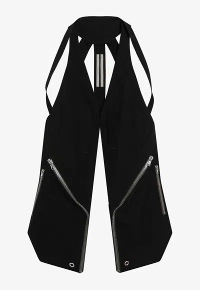 Rick Owens Temple Cut-out Waistcoat In Black