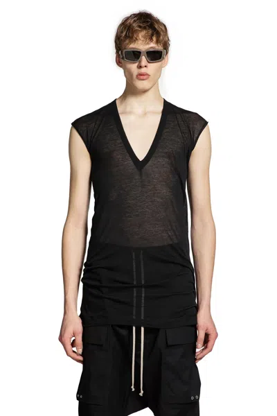 Rick Owens Temple Deep V Ls T In Black