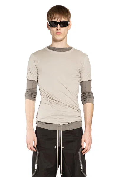 Rick Owens Temple Double Ss T-shirt In Neutral