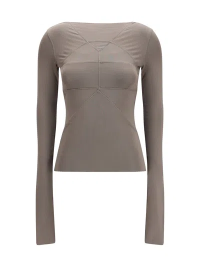 Rick Owens Temple Fitted Top In Brown
