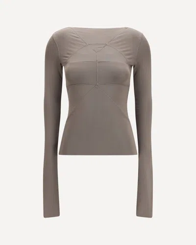 Rick Owens Temple Fitted Top In Gray