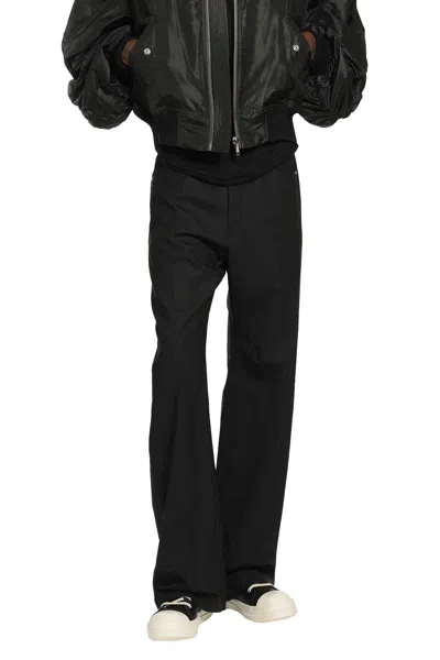 Rick Owens Temple Geth Jeans In Paper Wool In Black