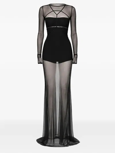 Rick Owens Temple Gown Long Dress In Black