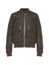 Rick Owens Temple Heizer Flight Jacket In Brown