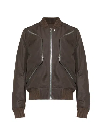 Rick Owens Temple Heizer Flight Jacket In Brown