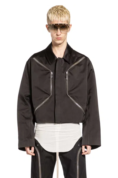 Rick Owens Temple Heizer Mac Jkt In Brown