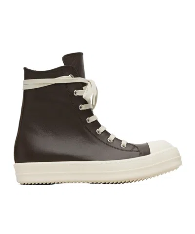 Rick Owens Temple High-top Casual Sneakers In Brown