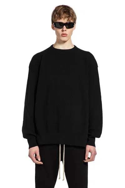 Rick Owens Temple Jumbo Ls Sweater In Black