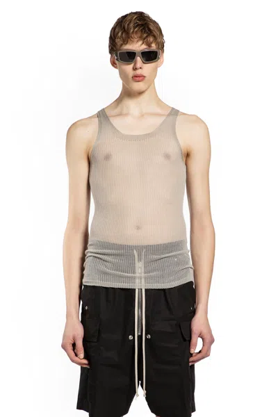 Rick Owens Knitted Tank Top In Neutral
