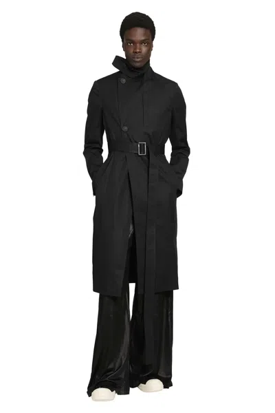 Rick Owens Temple Mastodon Trench Coat In Brown