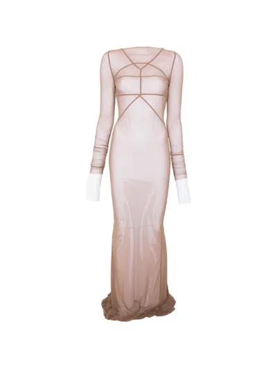 Rick Owens Temple Maxi Dress In Brown