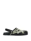 Rick Owens Megalace Mule Granola Black Leather Sandals In Black