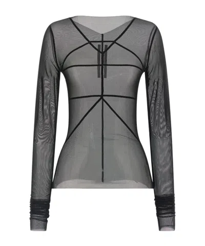 Rick Owens Long-sleeved Top In Black