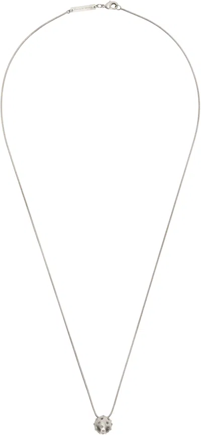 Rick Owens Temple Mini Orb Pendant Necklace In Gray