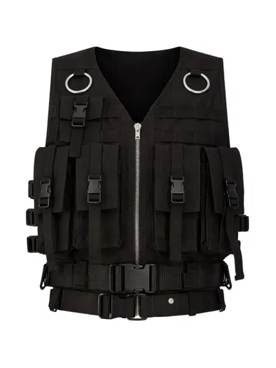 Rick Owens Temple Multi-pocket Supply Vest In Black