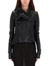 Rick Owens Temple Naska Biker Jacket Asymmetric Front In Black
