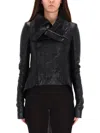 Rick Owens Temple Naska Biker Jacket Asymmetric Front In Black