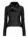 Rick Owens Temple Naska Biker Jacket Asymmetric Front In Black