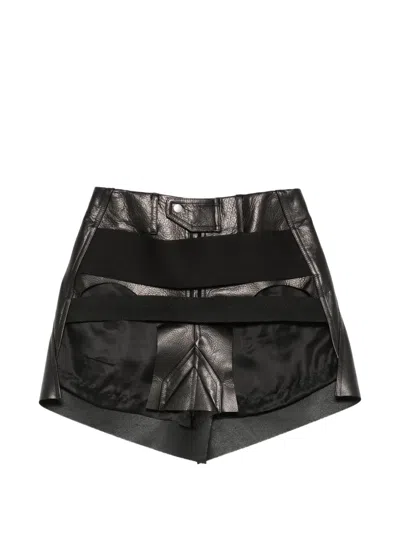 Rick Owens Temple Panel Mini Skirt In Black