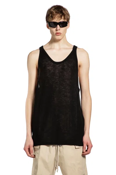 Rick Owens Temple Sheer Tank In Brown