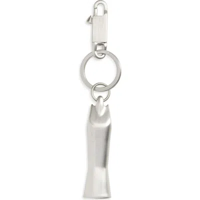 Rick Owens Temple Sister Key Chain In Silver