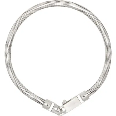 Rick Owens Temple Snake Necklace In Metallic