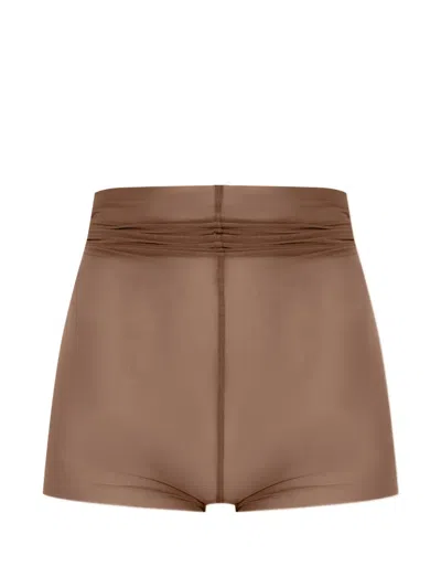 Rick Owens Temple Stretch Shorts In Brown