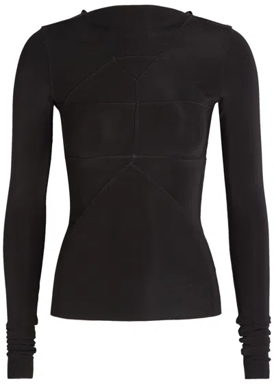 Rick Owens Temple Stretch-jersey Top In Blue