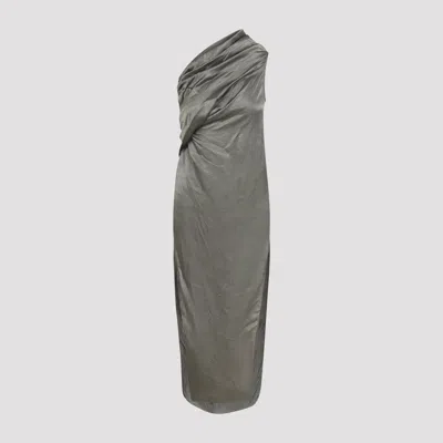 Rick Owens Temple Tailored Firbanks In Cupro Satin In Green