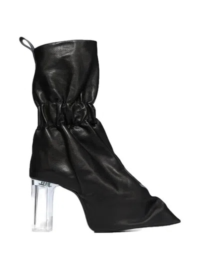 Rick Owens Temple Tied Taquito Boots In Black