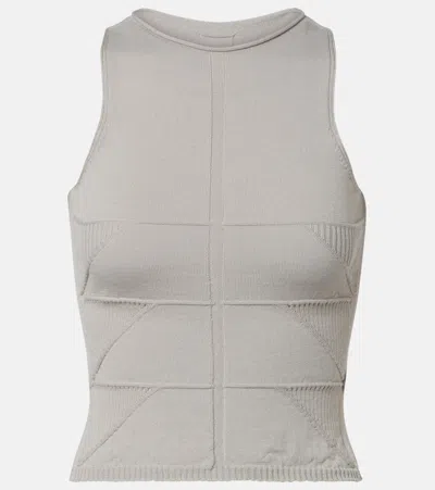 Rick Owens Temple Virgin Wool Tank Top In Brown
