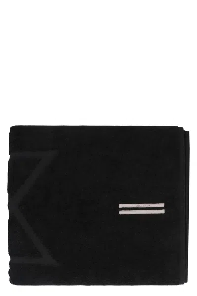 Rick Owens Terry Beach Towel In Black