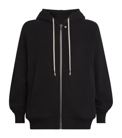 Rick Owens Terry Jersey Windbreaker Hoodie In Black