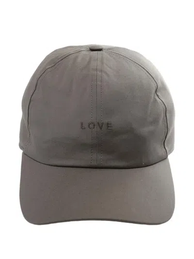 Rick Owens Text Baseball Cap Hat In Brown