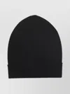 Rick Owens Textured Knit Beanie Cuffed Edge In Black