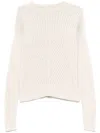 Rick Owens Textured Knit Sweater With Extra-long Sleeves And Straight Hem In Neutral