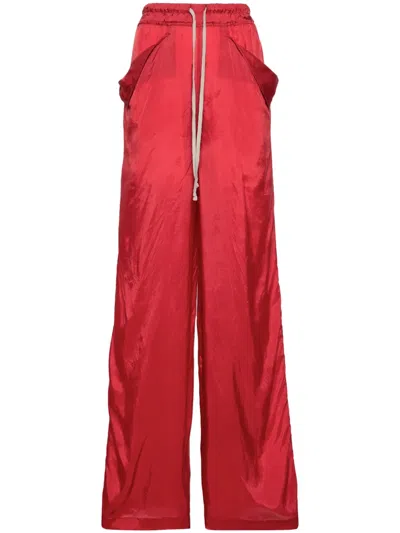 Rick Owens Textured Straight Trousers In Red