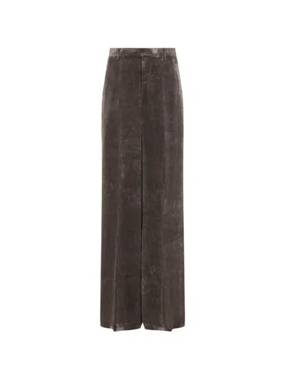 Rick Owens Textured Wide-leg Trousers In Brown