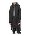 Rick Owens Asymmetrical-front Cotton Fishtail Parka In Black