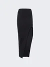 Rick Owens 'theresa' Maxi Black Skirt With Wide Split At The Front In Viscose Blend Woman In Black