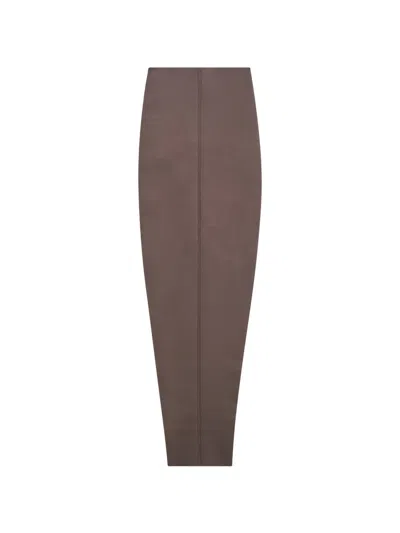 Rick Owens Theresa Slim Cut Skirt In Brown
