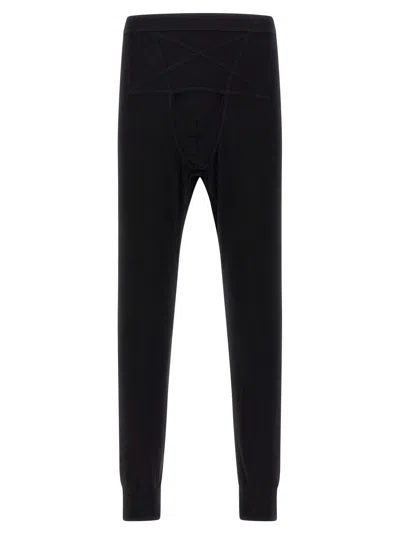 Rick Owens Thermal Knit Leggings In Black