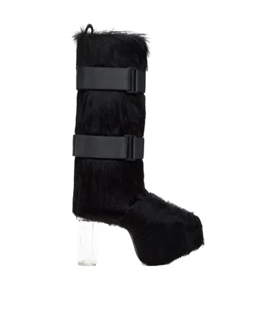 Rick Owens Thick High-heeled Boots In Black